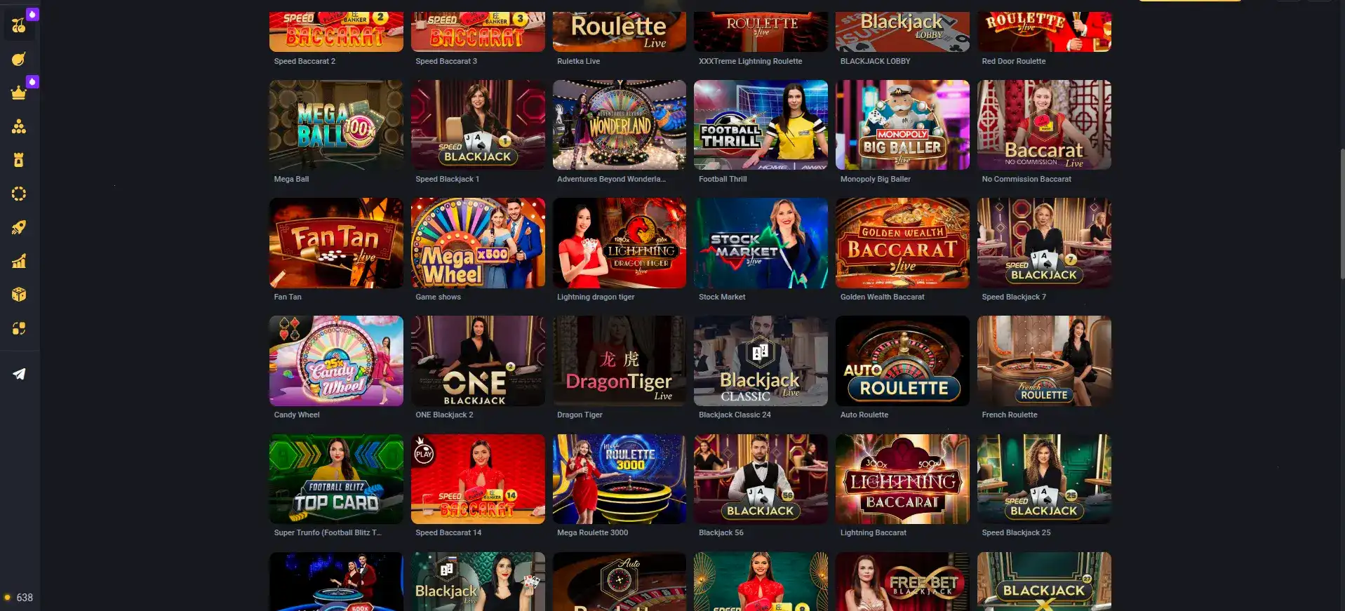 Игровой интерфейс казино Трикс с слотами